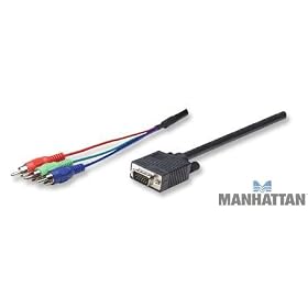 6 FT HD15 MALE TO 3 RCA COMPONENT PRO VIDEO CABLE by CablesOnline