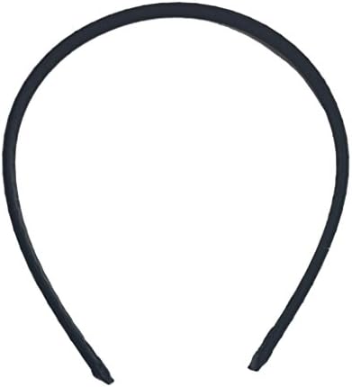 1/4" (9mm) Headband Wrapped with Satin Ribbon, 6pc Packed (Black)