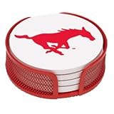 Absorbent Coaster Gift Set Southern Methodist University - Coordinating Holder Included