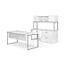 OFM FUL-PKG-2065-WHT Fulcrum Series Office Furniture Set, Table Desk, 72" Credenza, Lateral Filing Cabinet, Hutch, Modesty Panel, in White