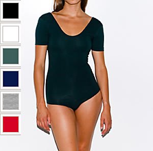 External hard drive:American Made Apparel Cotton Spandex Jersey Short Sleeve T-Shirt Leotard - Black 8373 L