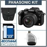 Panasonic Lumix DMC-G2K Micro System Digital SLR Camera - Black - with 14mm - 42mm f/3.5-f/5.6 Lens, 8GB SD Memory Card, Camera Case, USB 2.0 SD Card Reader