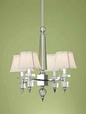 Candice Olson Cluny 4 Light Mini-Chandelier Crystal/Chrome With Cream Silk Shades
