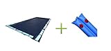 25x45 Dark Blue Winter Rectangular Inground Swimming Pool Cover w/Water Tubes