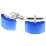 Forzieri Cat's eye - Blue Stone Curved Cufflinks