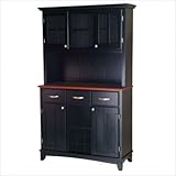 Buffet with 2-Door Hutch - Black/ Cherry