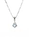 Necklace - N455 - Faceted Fire Polished Crystal Glass Ball Hung on Silver Tone Necklace - 16" ~ Light Blue Iridescent