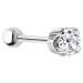 18 Gauge 5/16" -Solid 14KT White Gold 4mm Cubic Zirconia Cartilage Earring