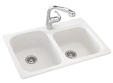 Swanstone KSDB-3322045 Mocha Galaxy Everyday Essentials Double Basin Swanstone Kitchen Sink from the Swanstone Classics Series KSDB-3322