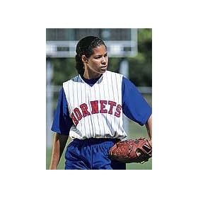 High Five Sleeveless Pinstripe Double Knit Button Front Jersey-HIGH5-19110