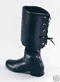 Pirate Boots Fancy Dress Black Mens Size 7-8