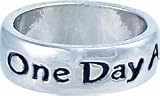 One Day At Time ,Ring Size 7 Silver Plated and Engraved with Words to Inspire