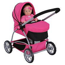 Graco 5-in-1 Moderno Doll Carriage - Hot Pink and Black by Graco