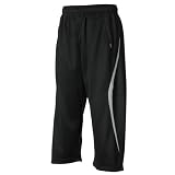 Sports Authority トレーニングウェア メンズ クイックドライ ウォームアップ3／4パンツ ジャージ ブラック×シルバー