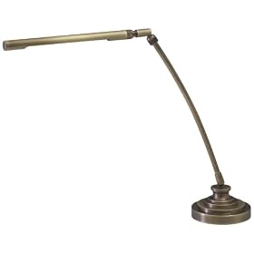 Antique Brass Slim Tube LED Piano Desk Lamp by House of Troy