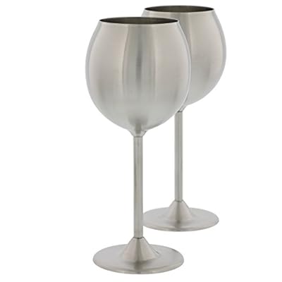 Stainless Steel Wine Glasses- Set of 2 Premium Quality 12 Ounce Wine Glasses