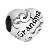 My Beads Sterling Silver Grandma Heart Bead SS/DIAMOND NECKS