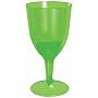 Green Plastic 8oz Wine Glasses 20ct