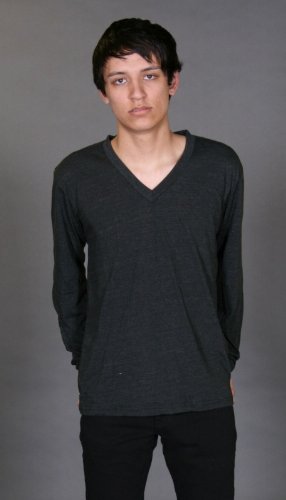 American Apparel Men's Tri-Blend Long Sleeve V Neck T-Shirt. TR476