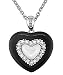 14k Gold Onyx 1/6ct TDW Diamond Heart Necklace