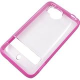 Hybrid TPU Skin Cover for HTC Thunderbolt ADR6400, Hot Pink & Clear