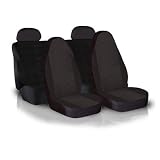 Car Seat Cover Full Set Diamond Pattern Solid Black