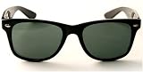 Wayfarer Style Sunglasses Black with Dark Lens & Pouch by