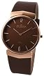 Skagen #696XLRLD Men's Rose Gold Tone Slim Leather Strap Watch