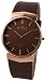 Skagen #696XLRLD Men's Rose Gold Tone Slim Leather Strap Watch