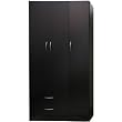 3 Door Wardrobe in Black by Home Source