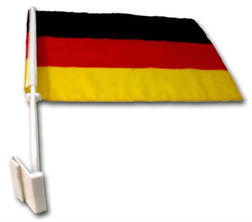 12 x Autofahne Deutschland – 30cm x 40 cm Autofenster-Fahne – Fanartikel WM EM