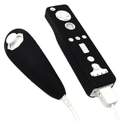 Wii Remote Silicone Skin Case for Wiimote and Nunchuk - Solid Black