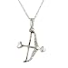10k White Gold Diamond-Accent Cupid Heart Arrow and Bow Pendant (1/10 cttw, J-K Color, I2-I3 Clarity)