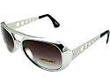 The King Retro Rocker Aviator Sunglasses Chrome Frame Gradient Lens