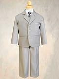 5 Piece Suit with Vest and Tie - Lt Gray Size 8