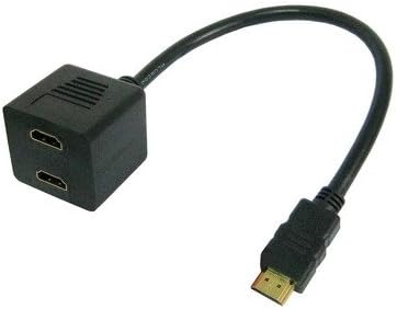 Data Cables, HDMI Splitter Adapter Y Verteiler Stecker mit 2 Kupplung Gel, Length: 0.3m