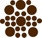Set of 30 - Chocolate Brown Circles Polka Dots Vinyl Wall Graphic Decals Stickers