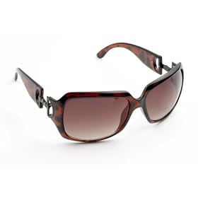 Zoom Boulevard Gucci Square Plastic Frame Sunglasses with Metal Bamboo Detail on Temple, Tortoise Frame/Brown Lens, Large