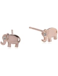 Shy by Sydney Evan Elephant Stud Earrings with Burnished Diamond