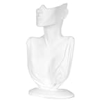 KCF 49153 Jewelry Display, Bust with Partial Face for Necklace and Earrings, White, 12 1/4 Inches High