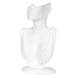 KCF 49153 Jewelry Display, Bust with Partial Face for Necklace and Earrings, White, 12 1/4 Inches High