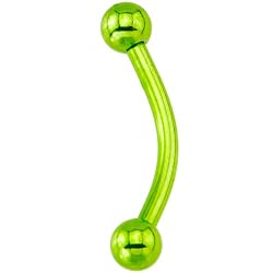 16 Gauge Light Green Electro Titanium Eyebrow Ring