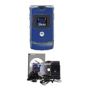 Motorola V3 Razor Blue Cell Phone (Unlocked) GSM Limited Package
