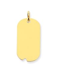14k Gold Dog Tag Disc Charm