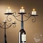 Wine Bottle Candelabra - Antiqued Finish