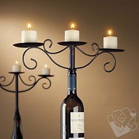 Wine Bottle Candelabra - Antiqued Finish