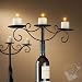 Wine Bottle Candelabra - Antiqued Finish