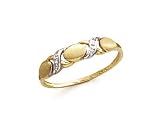 14k Two-Tone Hugs Kisses Diamond Ring - Size 7.0