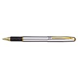 Pentel RX15ZX-A Pentel Excalibur Stick Roller Ball Pen, Silver Barrel, Black Ink, Fine Pt, 1 Pen