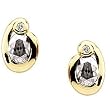 14K Yellow Gold Morganite and Diamond Earrings